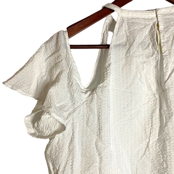 Michael Michael Kors White Textured Halter Neck Cold Shoulder Top Extra Large XL - Picture 12 of 16